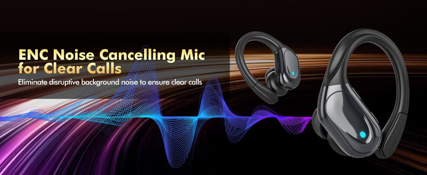 earphones with enc noise cancelling mic