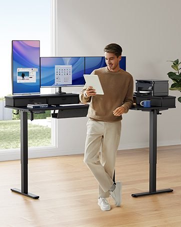 huanuo sit stand desk l shaped