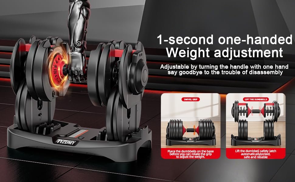 1-second one-handed weight adjustment