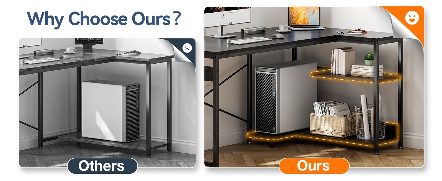 desk with shelves and host stand