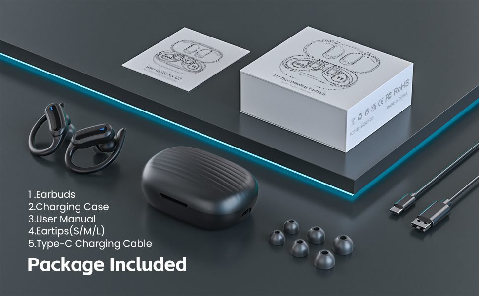 earphones with complete earbuds accessories suite