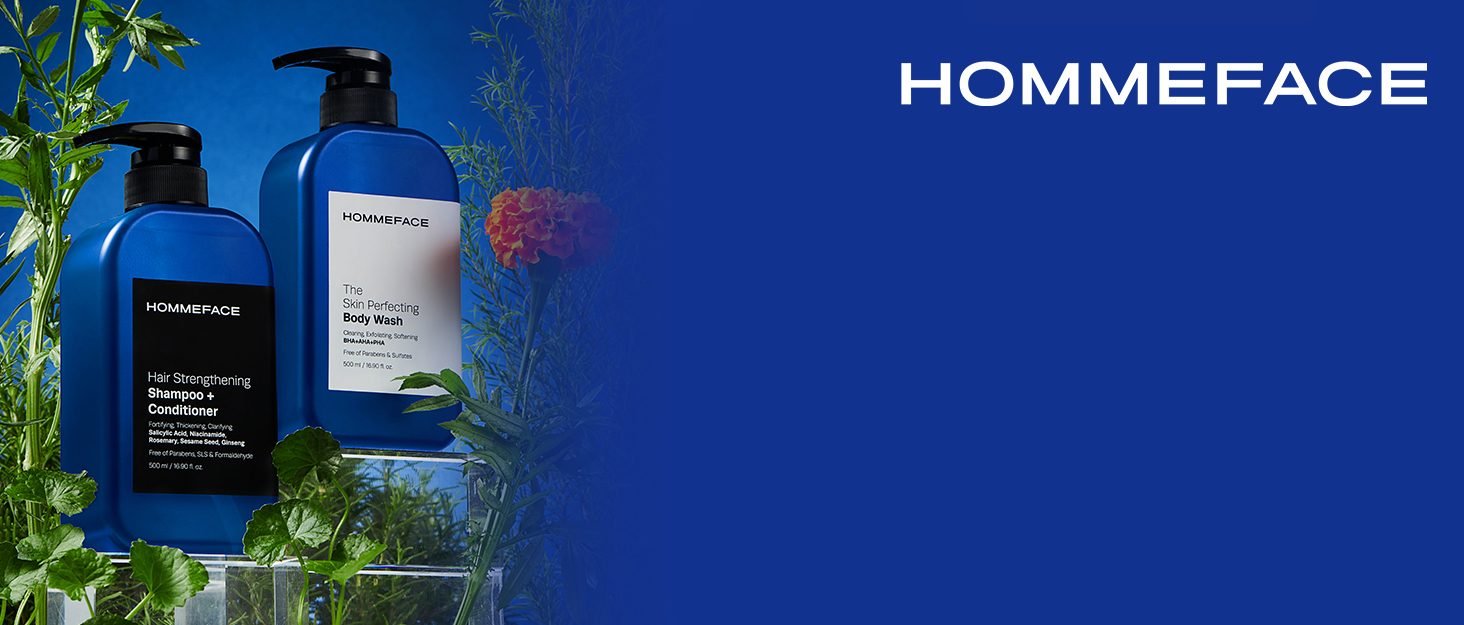 HOMMEFACE Triple Action Shower Kit Body Wash Anti thinning shampoo hair conditioner