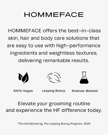 Hommeface Skincare for Men logo with brand story