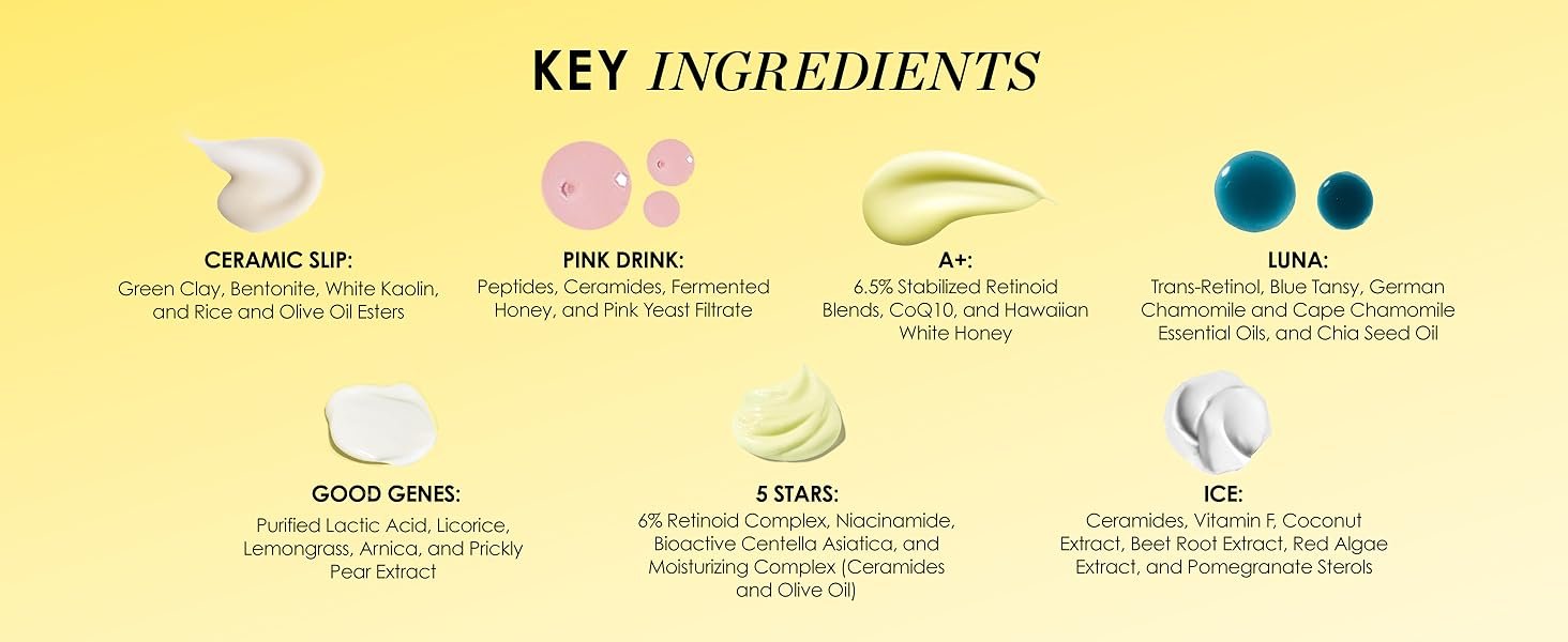 Key Ingredients: Green Clay, Ceramides, 6% Retinoid Complex, CoQ10, Blue Tansy, Peptides
