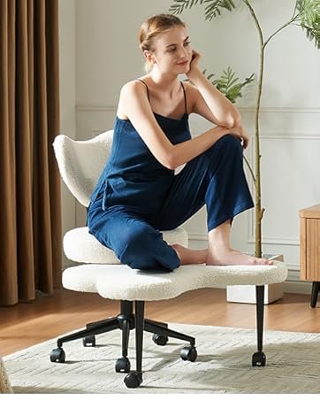 Cross Legged Office Chair with Wheels, Meditation Chair, ADHD Chair for Adults, Criss Cross Chair