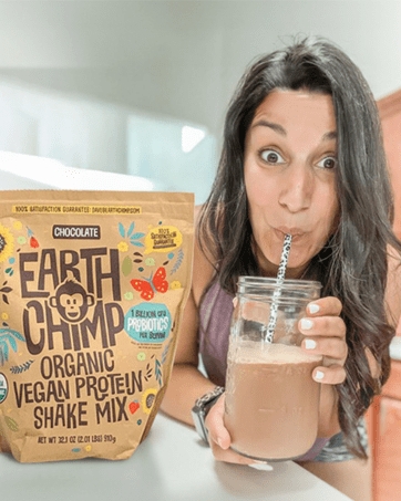 EarthChimp Vegan Protein Powder, Organic, 100% Plant-based, Non-GMO, no added sugar