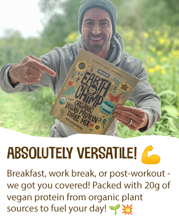 EarthChimp Organic Vegan Protein Powder - 26 Servings, 32 Oz - with Probiotics & Digestive Enzymes