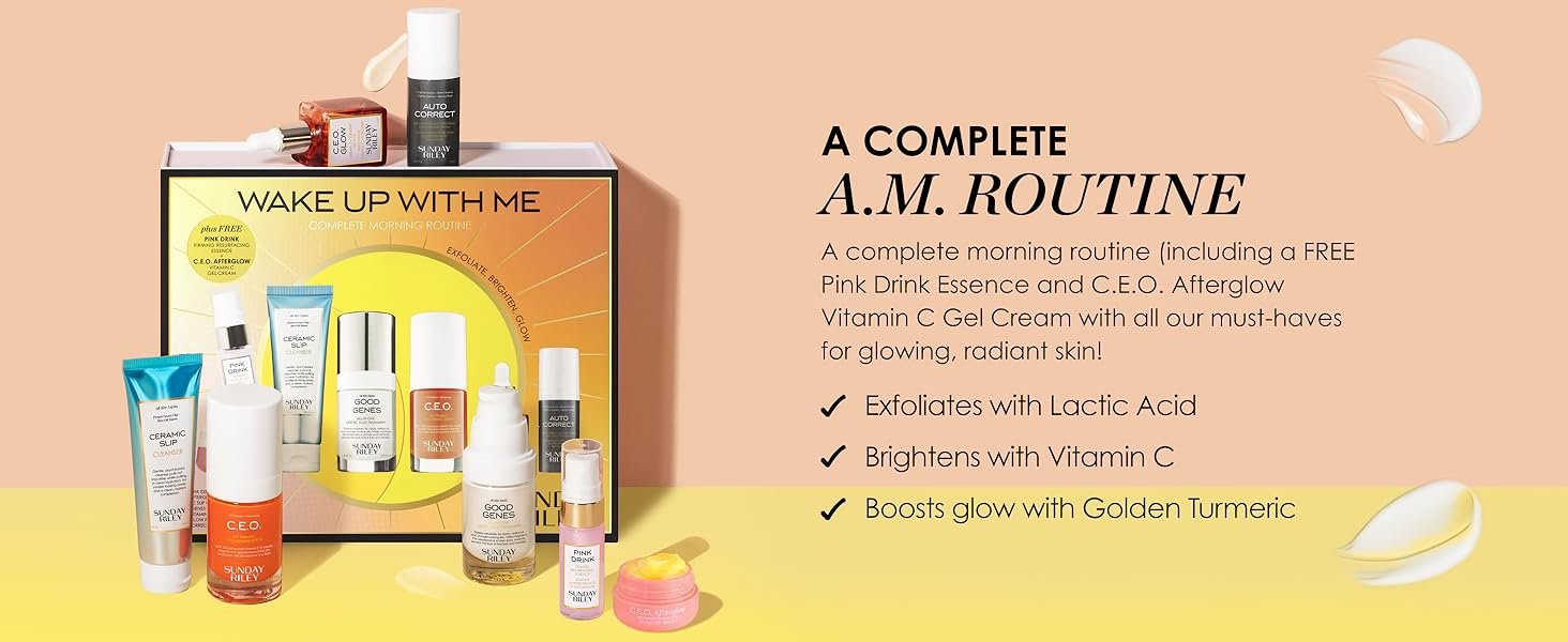 A complete morning routine with all our must-haves for glowing, radiant skin!