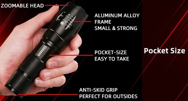 TAC LED Flashlight 2 Pack Super Bright, Compact Tactical Flashlights holster pouch