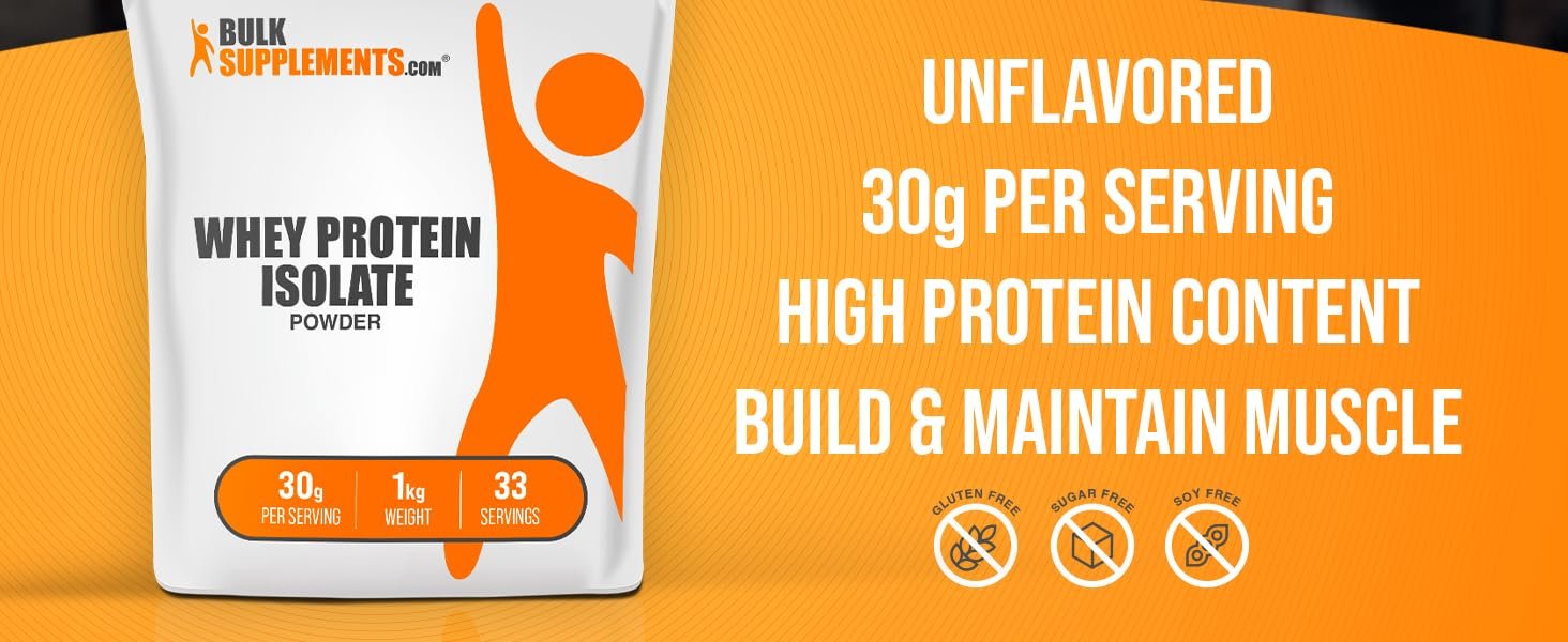 Unflavored, 30 grams per Serving, High Protein Content, Build and Maintain Muscle