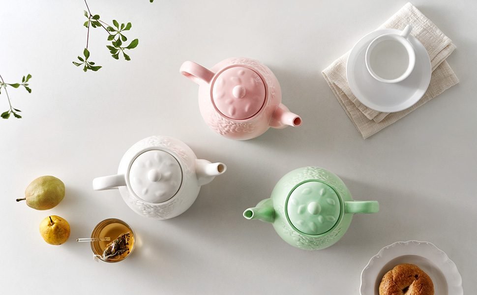 electric ceramic tea kettle teakettle teapot porcelain tea pot top tier