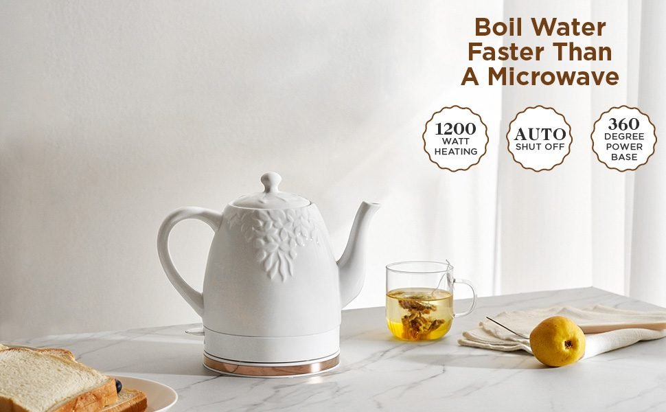 electric ceramic tea kettle teakettle teapot porcelain tea pot top tier