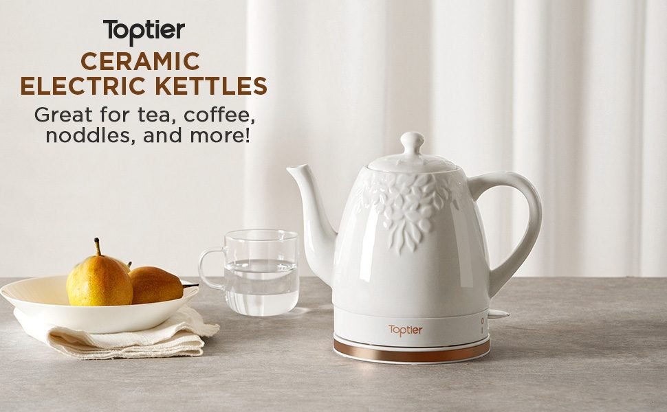 electric ceramic tea kettle teakettle teapot porcelain tea pot top tier