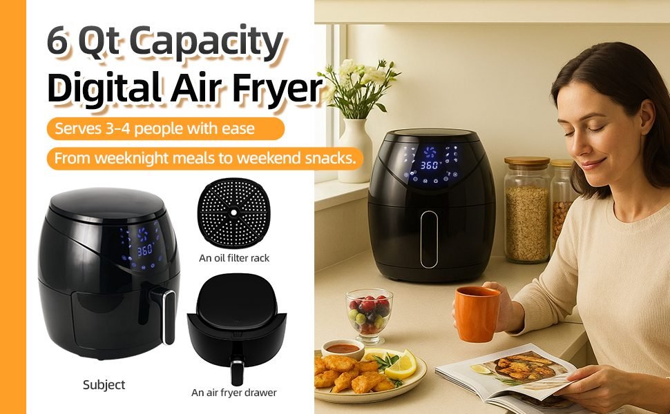6 Qt Capacity Digital Air Fryer