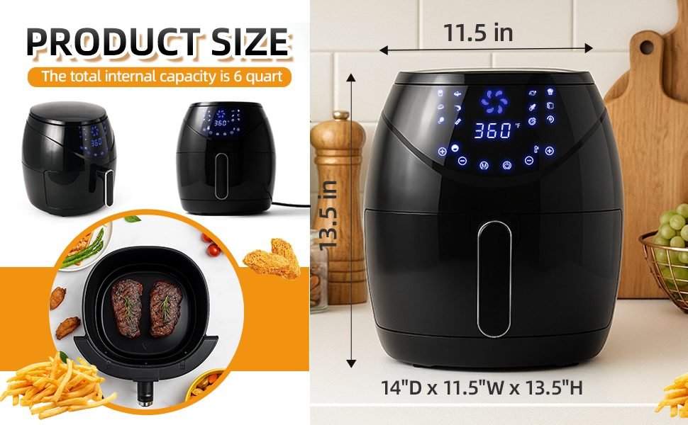 The total internal capacity is 6 quart